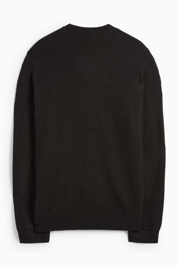 Men - Jumper - textured - black