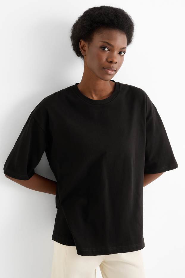 Damen - T-Shirt - Oversized - schwarz