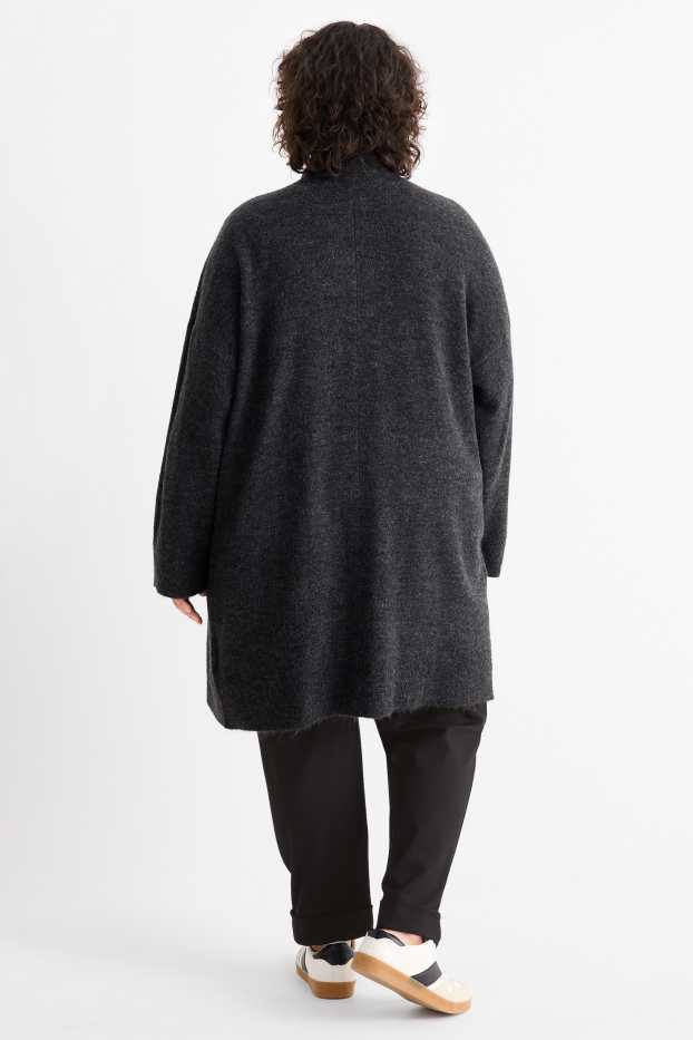 Women - Long cardigan - dark gray