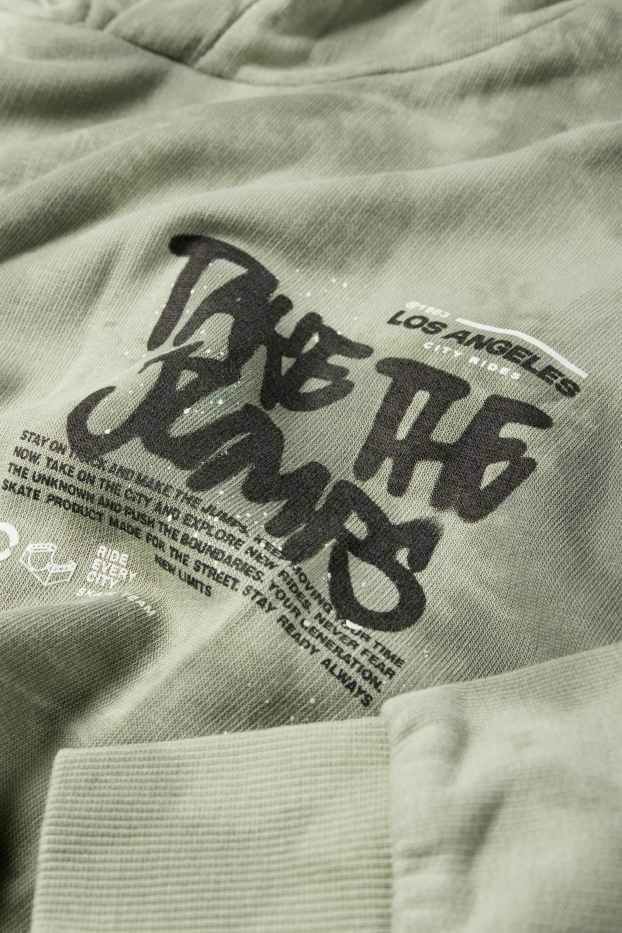 Enfants garçons - Sweat à capuche - à motif - vert clair