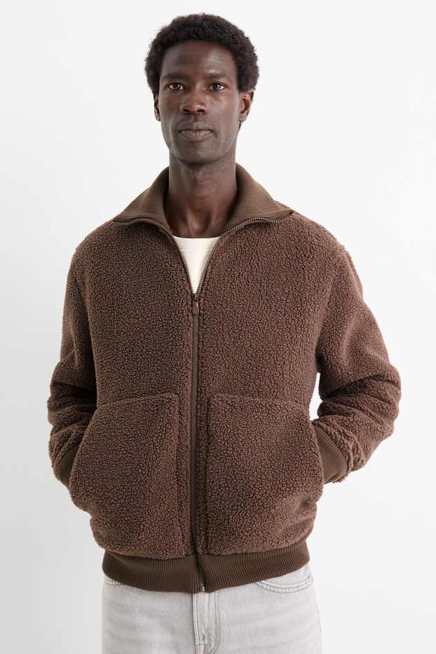 Men - Teddy fur jacket - brown