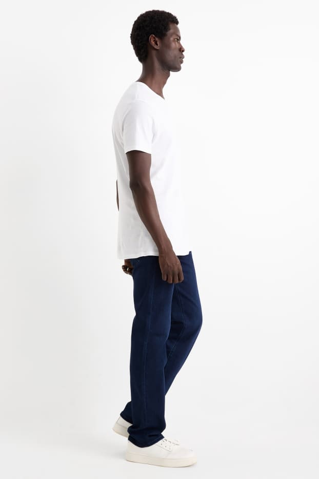 Pánské - Straight jeans - termo džíny - LYCRA® - džíny - tmavomodré