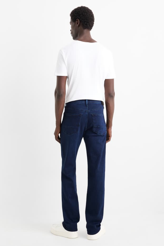 Pánské - Straight jeans - termo džíny - LYCRA® - džíny - tmavomodré