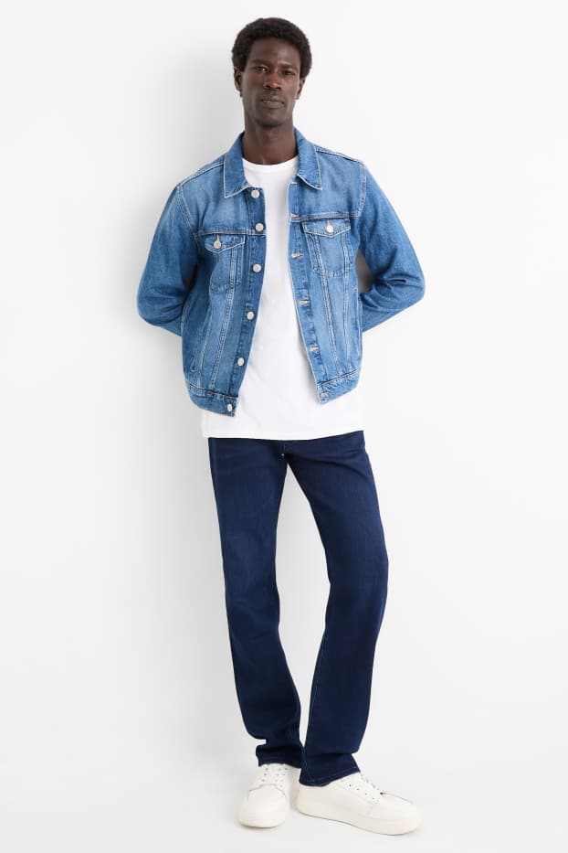 Pánské - Straight jeans - termo džíny - LYCRA® - džíny - tmavomodré