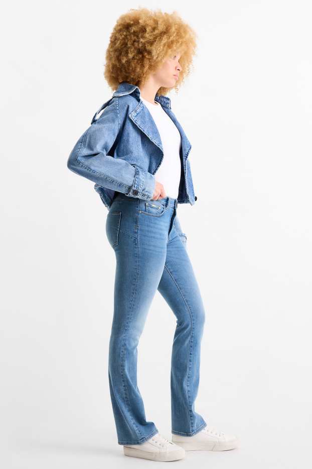Women - Bootcut jeans - mid-rise waist - shaping jeans - LYCRA® - denim-light blue