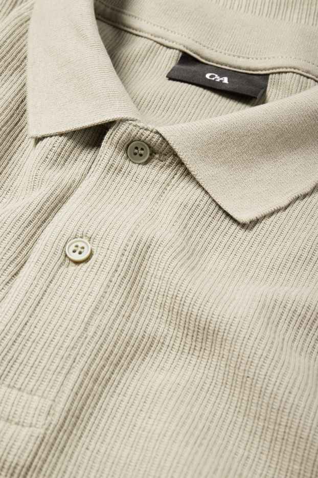 Herren - Poloshirt - Regular Fit - strukturiert - hellbeige