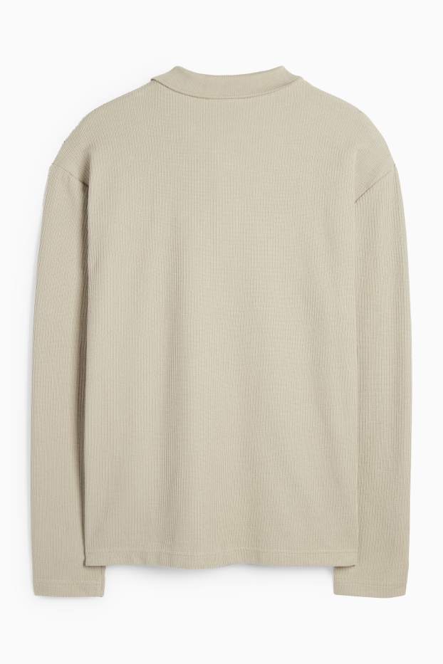 Herren - Poloshirt - Regular Fit - strukturiert - hellbeige