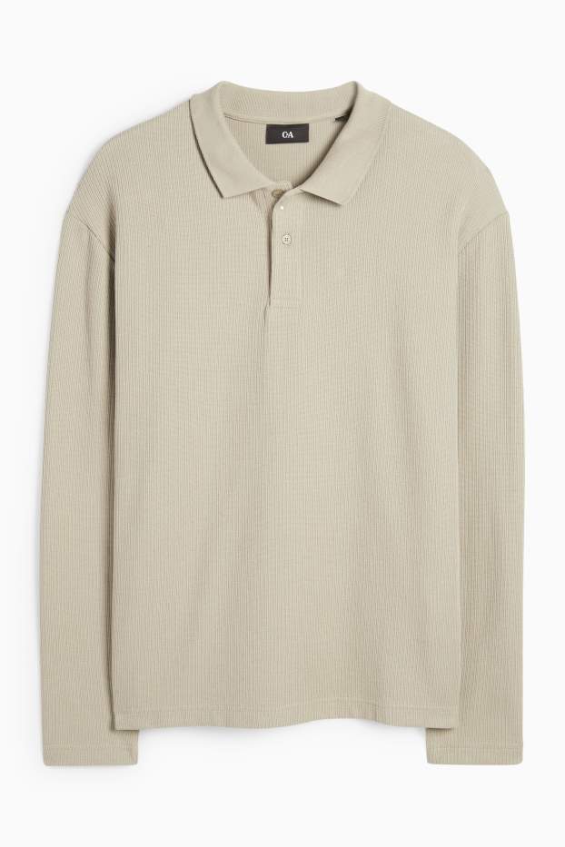 Herren - Poloshirt - Regular Fit - strukturiert - hellbeige
