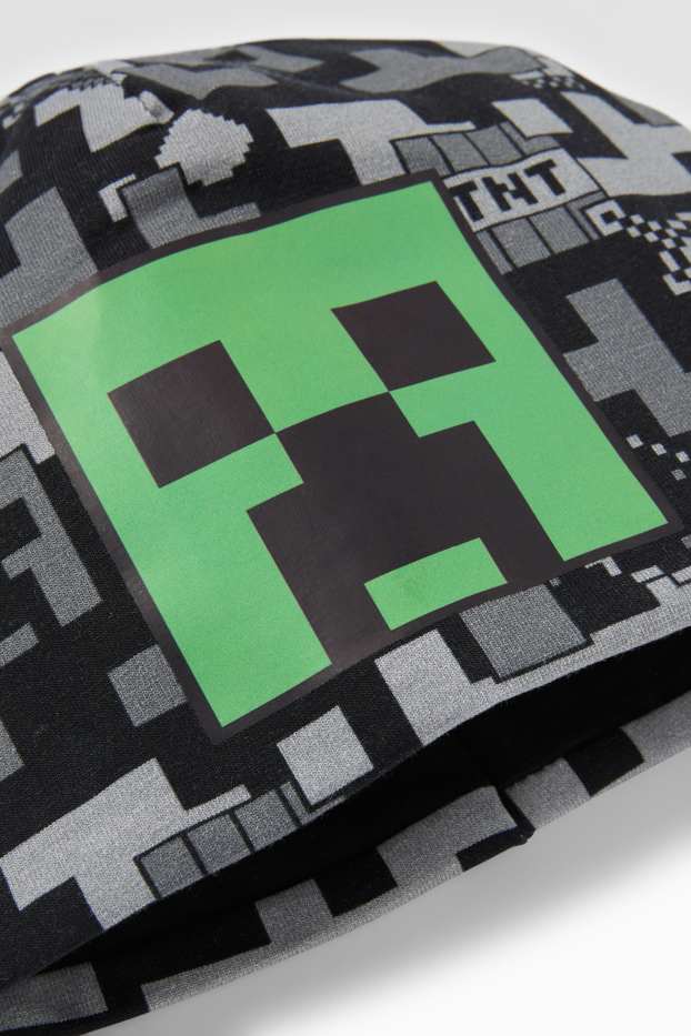 Kinderen: jongens - Minecraft - beanie - zwart / grijs