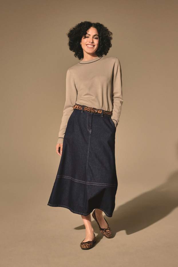 Damen - Jeansrock - dunkeljeansblau