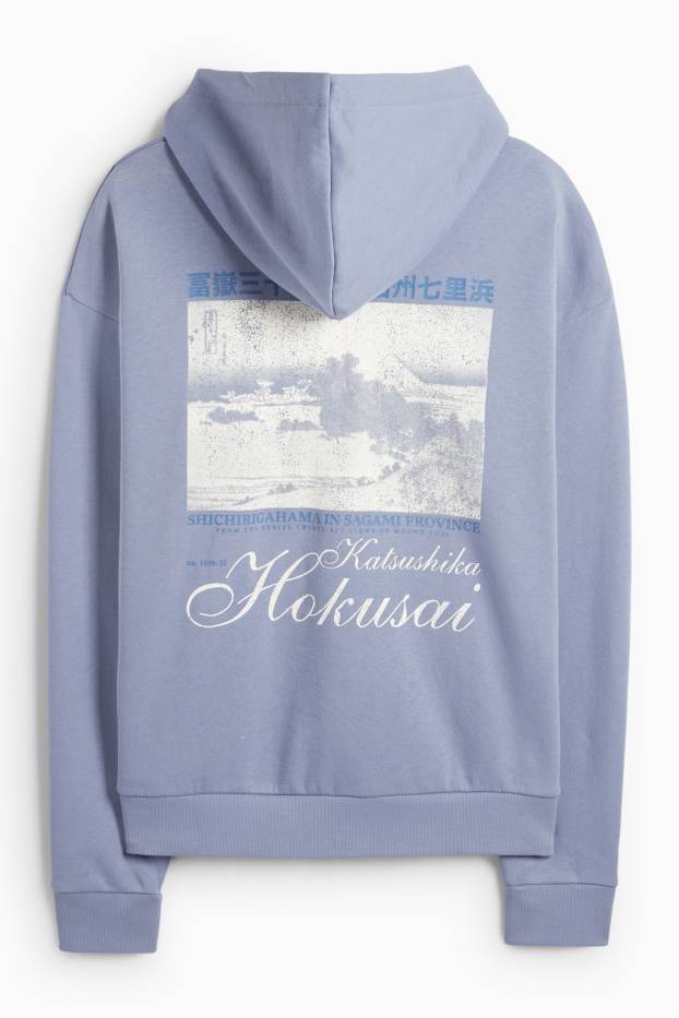 Herren - Hoodie - Katsushika Hokusai - hellblau