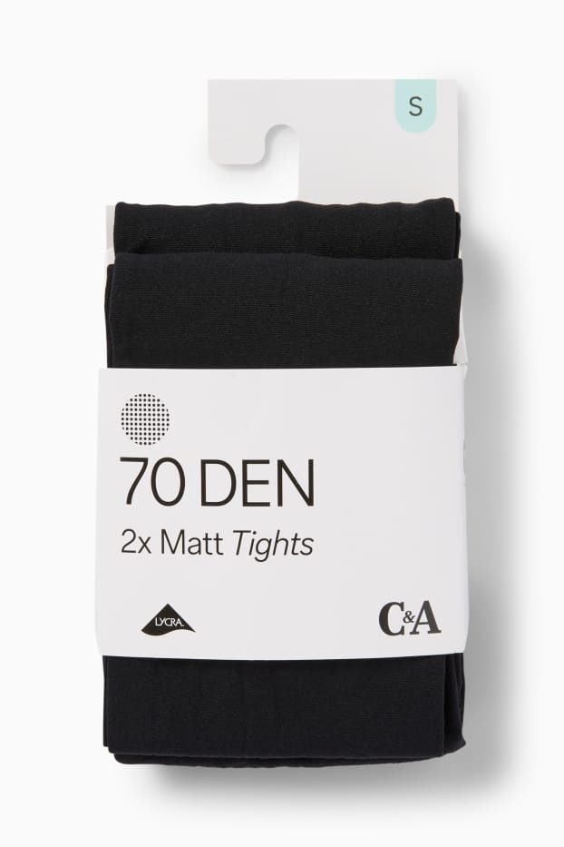 Dona - Paquet de 2 - mitges fines - LYCRA® - 70 DEN - negre
