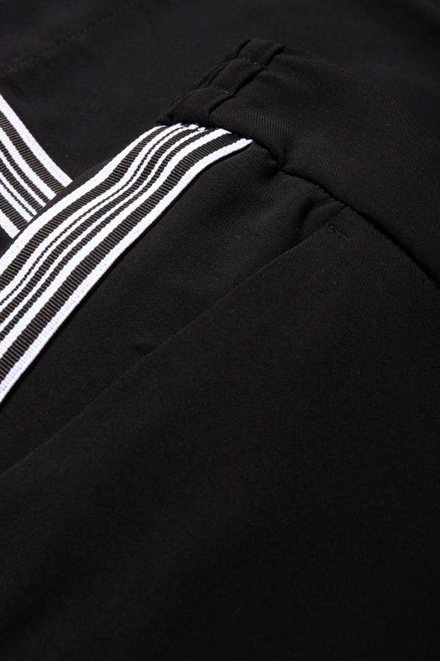 Dames - Pantalon - mid waist - wide leg - zwart