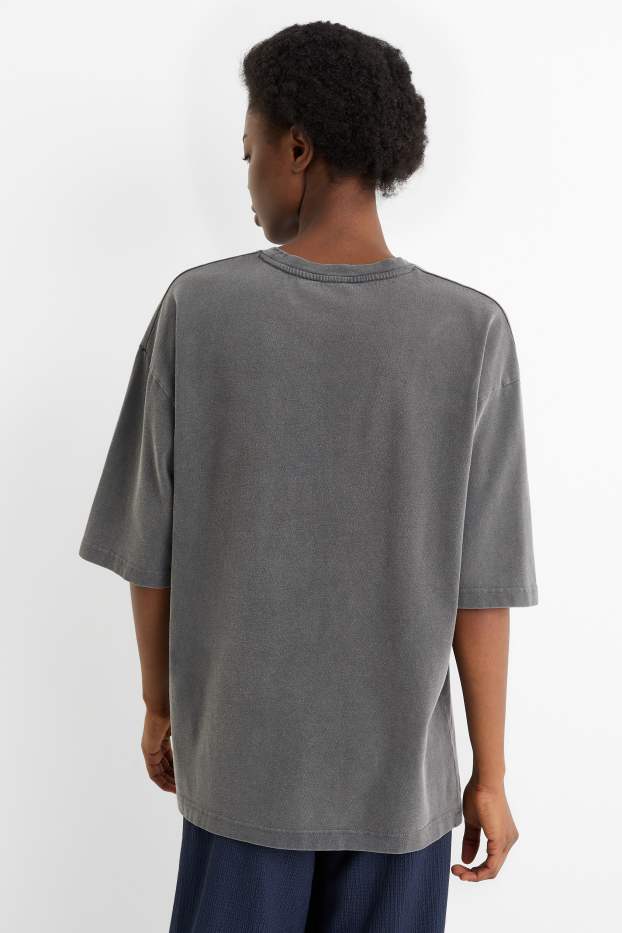 Dames - T-shirt - oversized - grijs