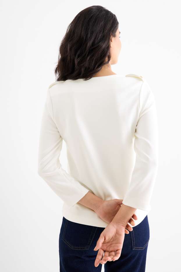 Damen - Langarmshirt - weiß