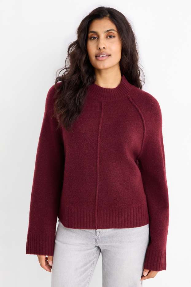 Damen - Pullover - bordeaux