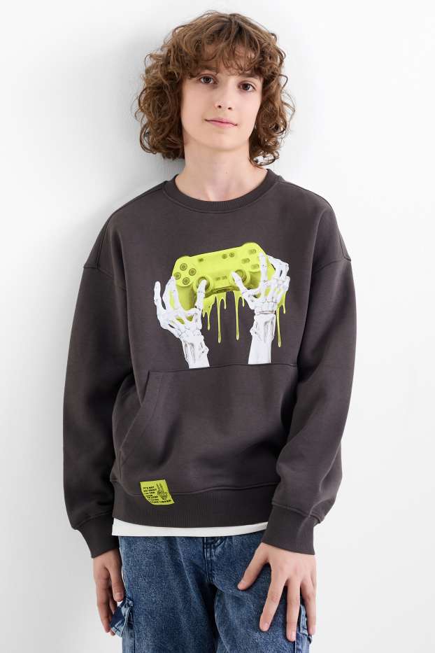 Kinder Buben - Gaming - Sweatshirt - dunkelgrau