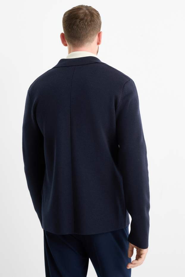 Herren - Feinstrick-Sakko - Regular Fit - dunkelblau