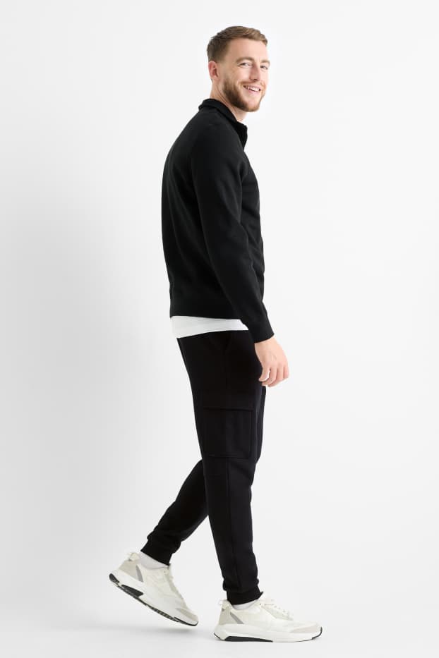 Bărbați - Pantaloni de trening cargo - negru