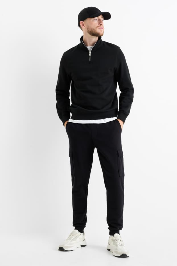Bărbați - Pantaloni de trening cargo - negru