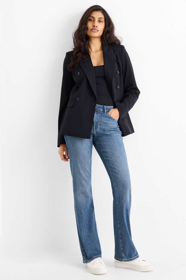 Damen - Bootcut Jeans - Mid Waist - jeansblau
