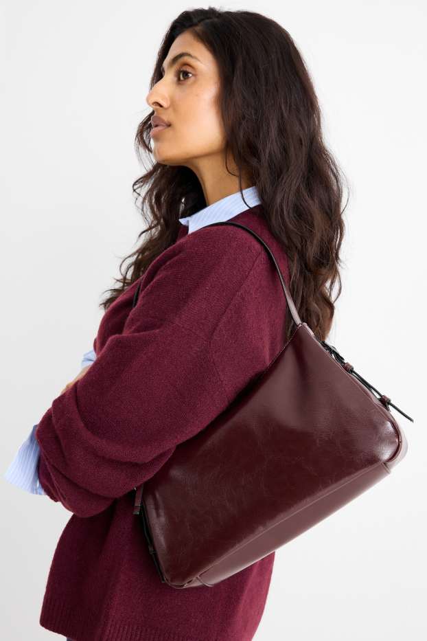 Femmes - Sac d'épaule - synthétique - bordeaux