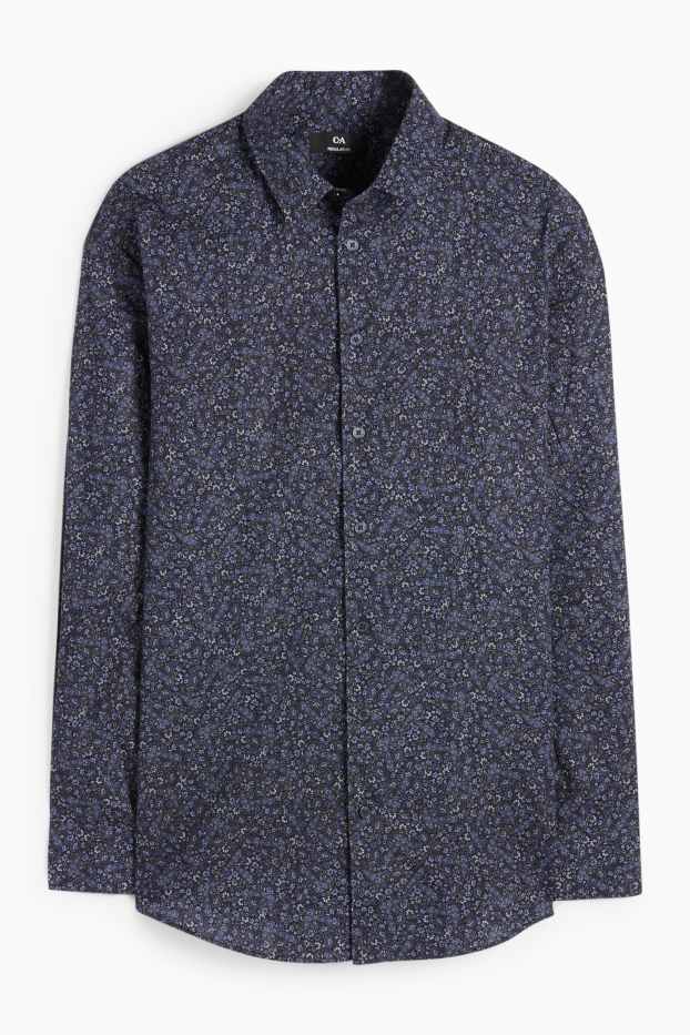 Uomo - Set - maglione con scollo a V e camicia business - 2 pezzi - blu scuro