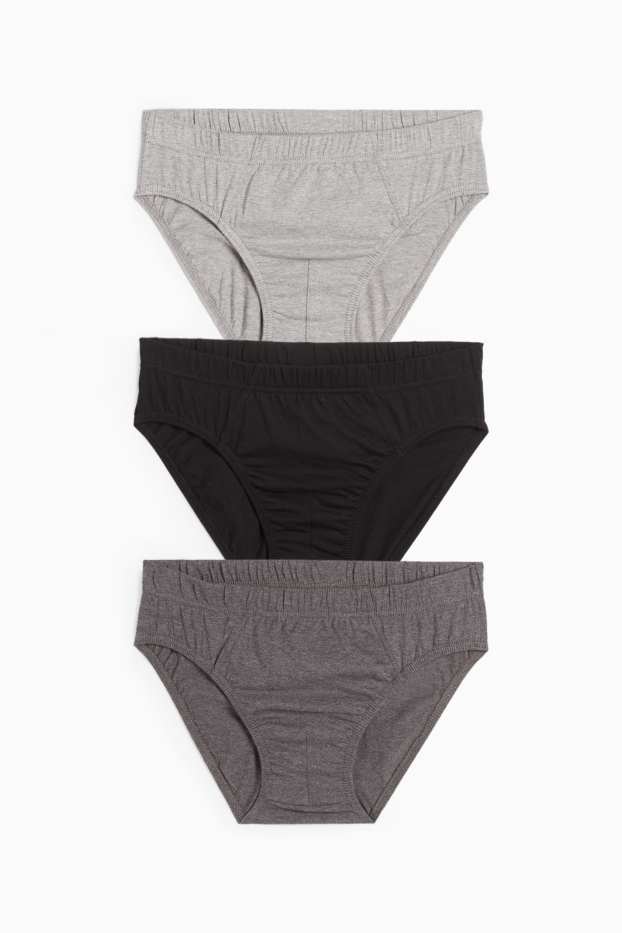 Heren - Set van 3 - slip - grijs