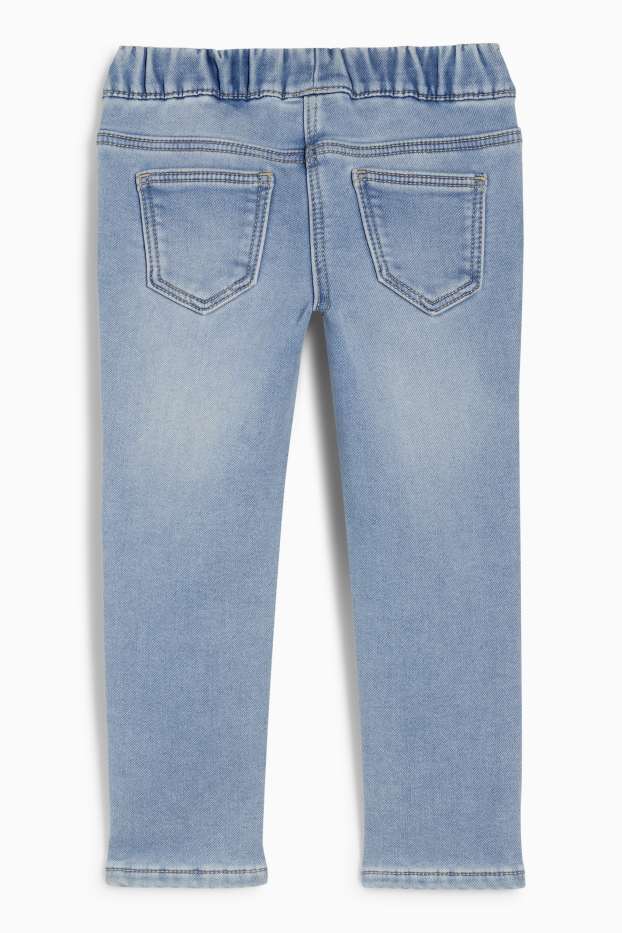 Kinder Mädchen - Blume - Skinny Jeans - Thermojeans - helljeansblau