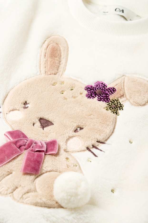 Kinderen: meisjes - Haas - sweatshirt - crème wit