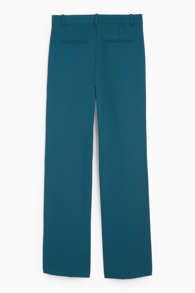 Damen - Business-Hose - Mid Waist - Wide Leg - petrol