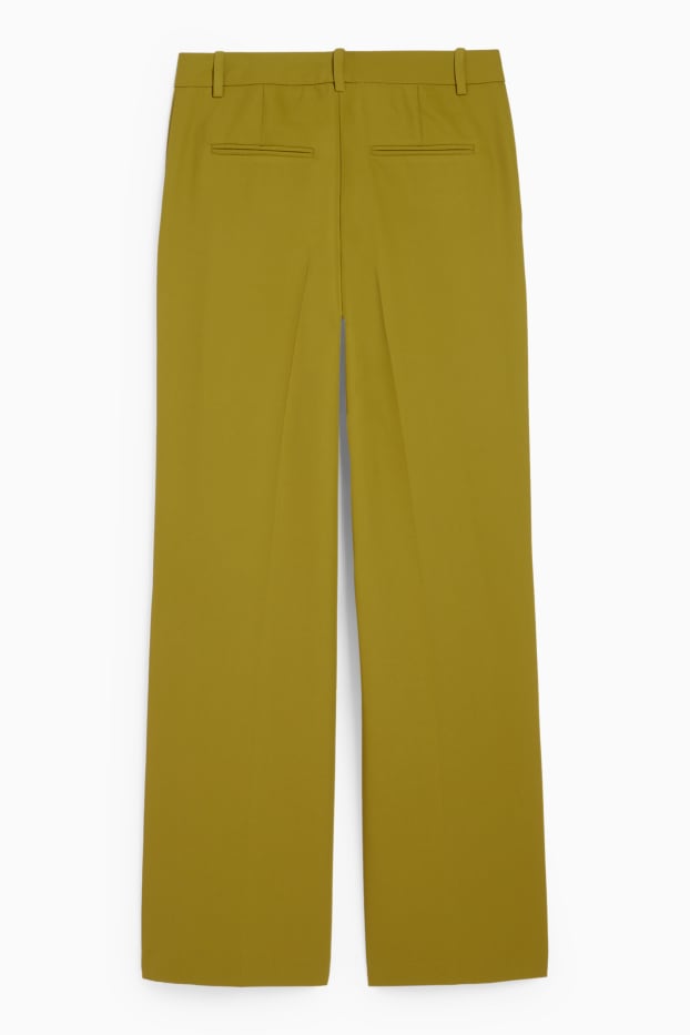 Femmes - Pantalon de bureau - mid waist - wide leg - vert clair