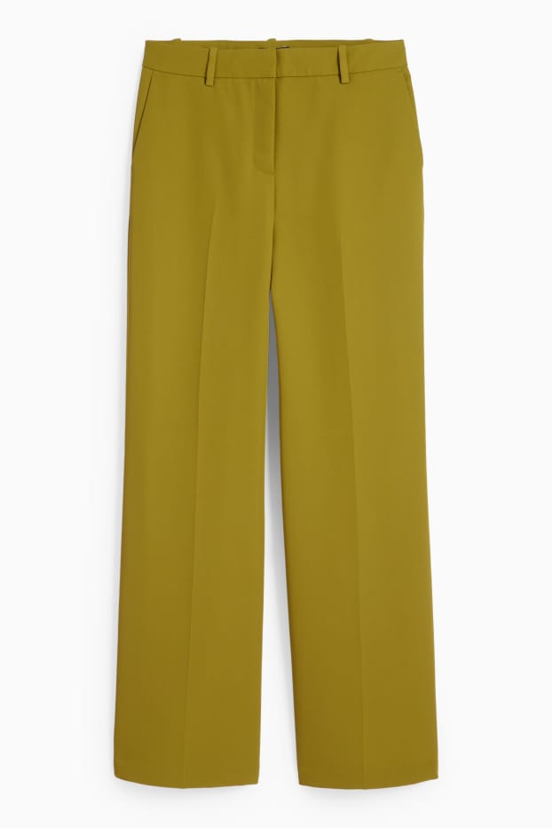 Femmes - Pantalon de bureau - mid waist - wide leg - vert clair