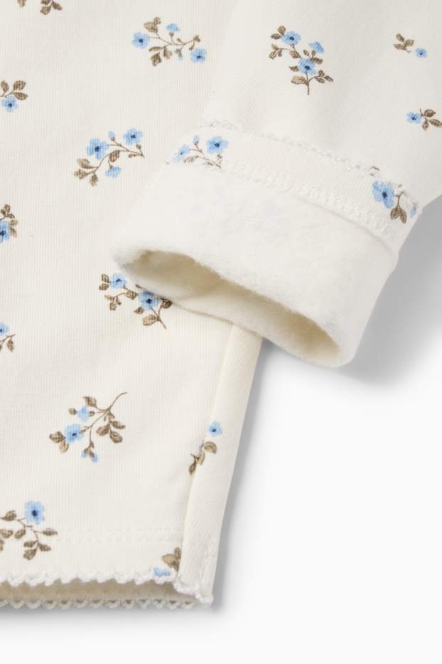 Baby: meisjes - Bloemetjes - baby-outfit - 3-delig - blauw