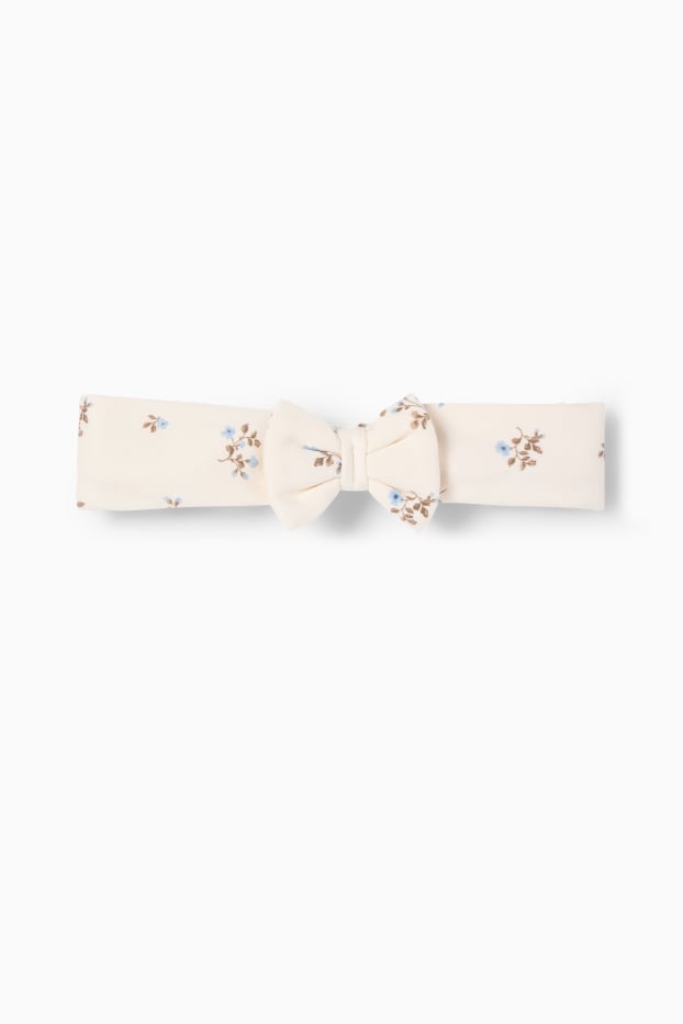 Baby: meisjes - Bloemetjes - baby-outfit - 3-delig - blauw