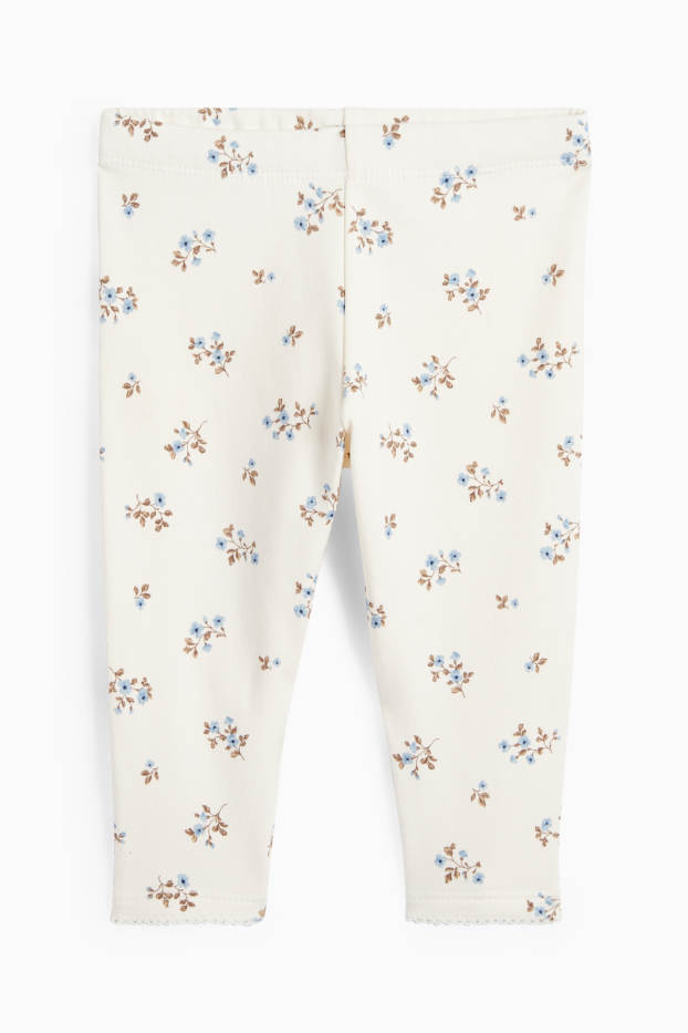 Baby: meisjes - Bloemetjes - baby-outfit - 3-delig - blauw