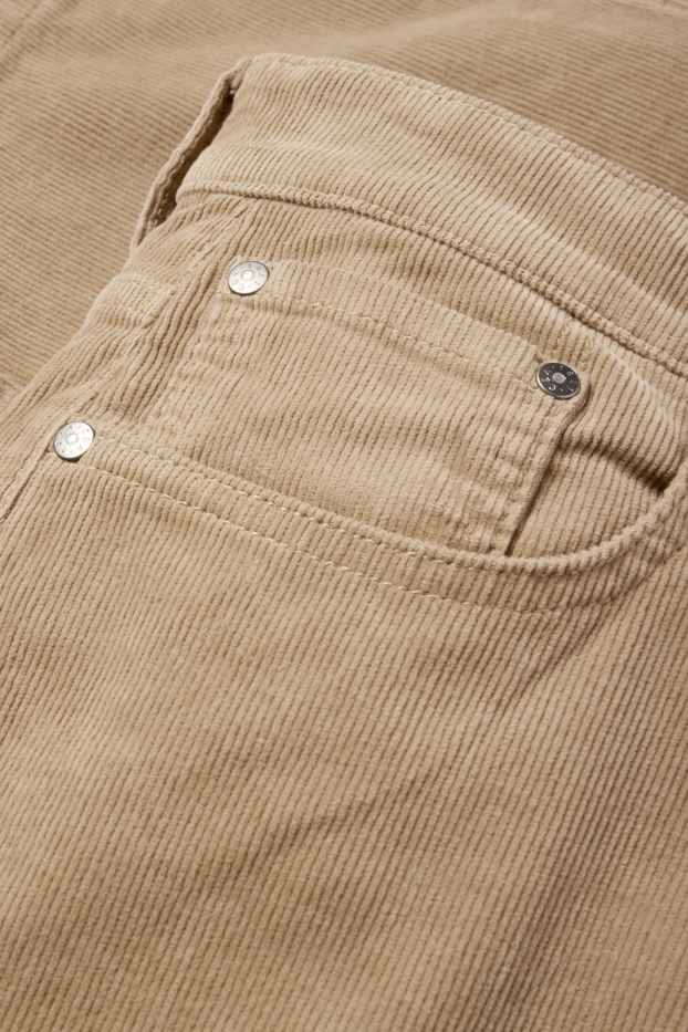 Bărbați - Pantaloni din catifea reiată - regular fit - taupe