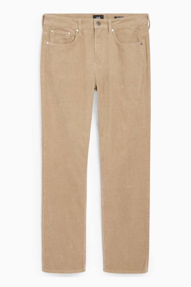 Bărbați - Pantaloni din catifea reiată - regular fit - taupe