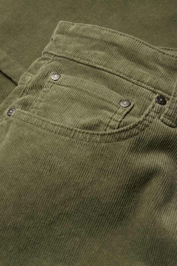 Bărbați - Pantaloni din catifea reiată - regular fit - verde