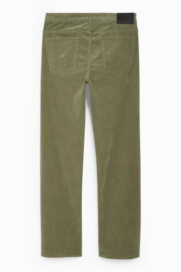 Bărbați - Pantaloni din catifea reiată - regular fit - verde