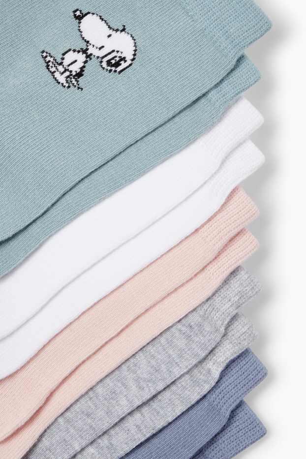 Damen - Multipack 5er - Socken mit Motiv - Snoopy - blau