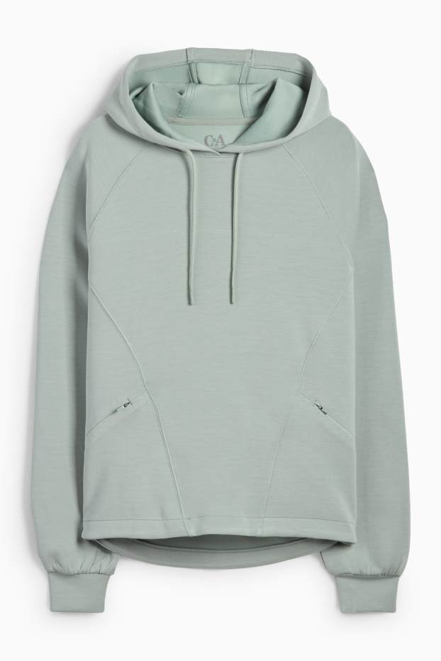 Kobiety - Sportowa bluza z kapturem - yoga - jasnozielony