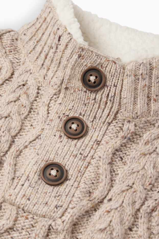 Kinderen: jongens - Trui - kabelpatroon - licht beige