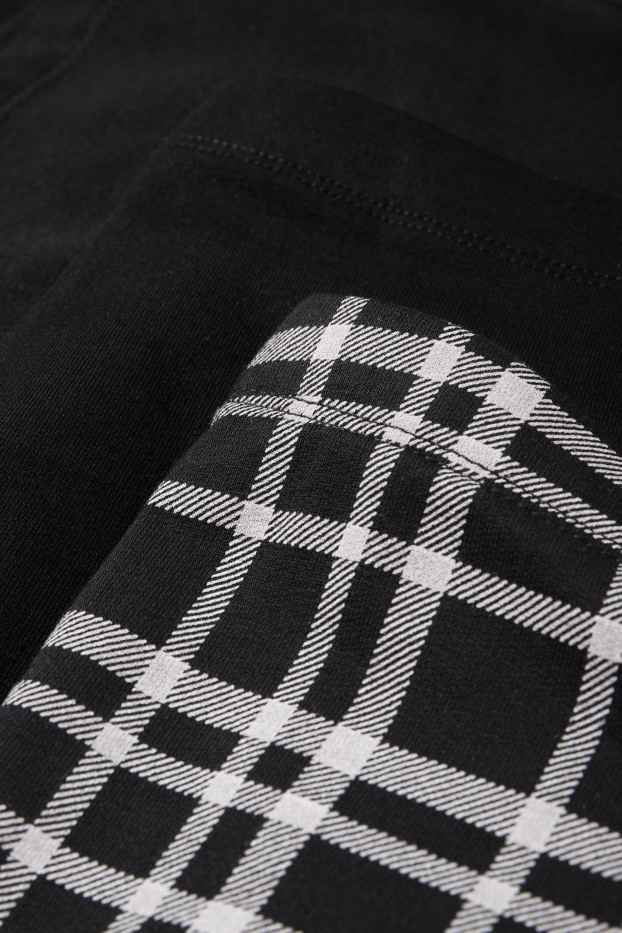 Enfants filles - Lot de 2 - leggings chauds de coupe évasée - noir / gris