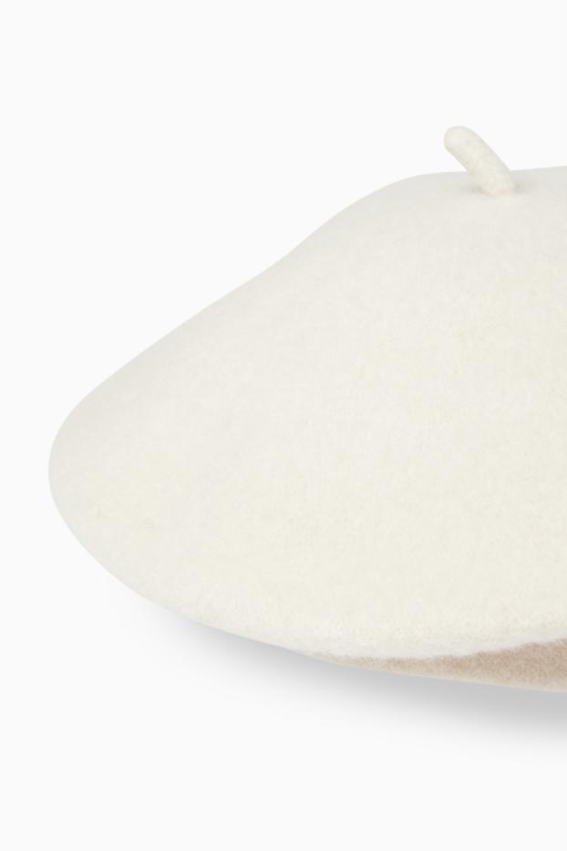 Women - Woollen beret - cremewhite