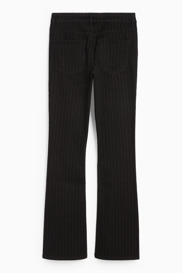 Kobiety - Bootcut jeans - średni stan - jodełka - dżins-ciemnoszary