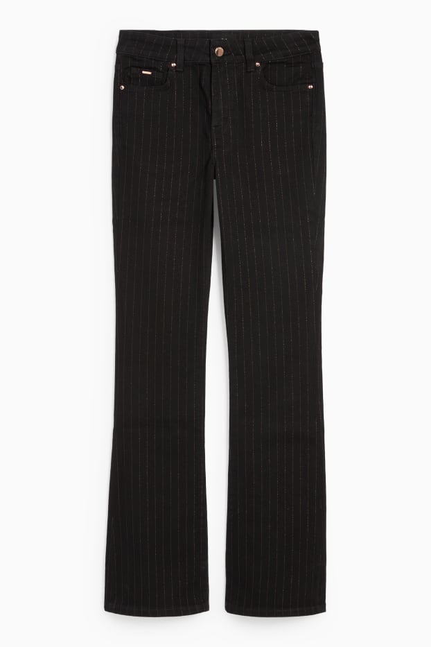 Kobiety - Bootcut jeans - średni stan - jodełka - dżins-ciemnoszary