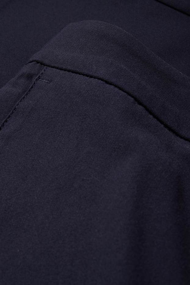 Women - Cloth trousers - mid-rise waist - tapered fit - dark blue