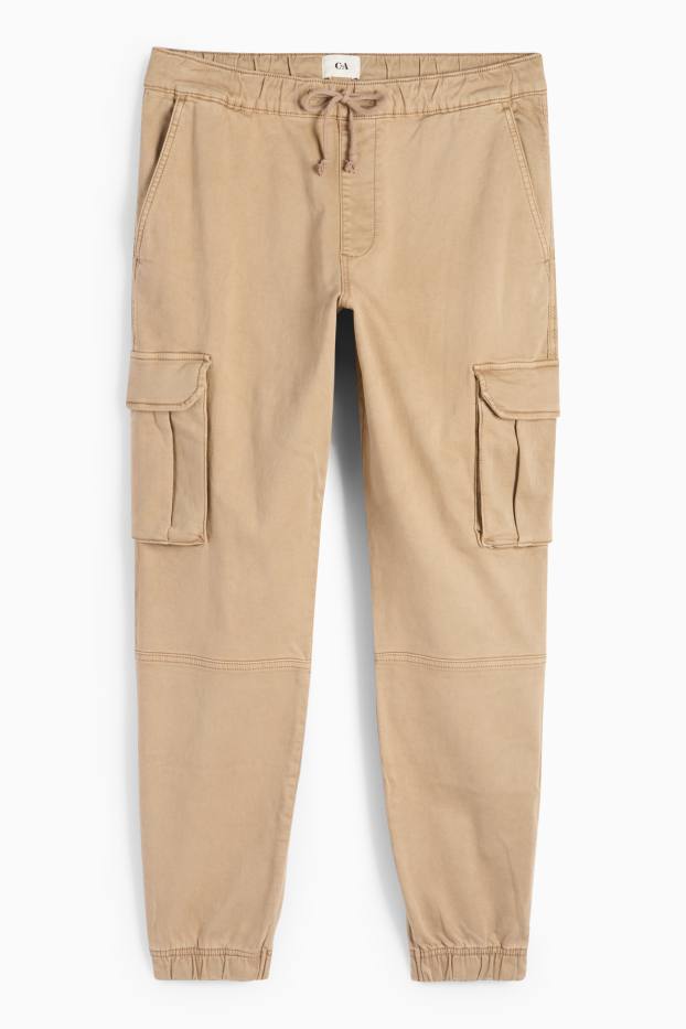 Herren - Cargohose - Tapered Fit - LYCRA® - taupe