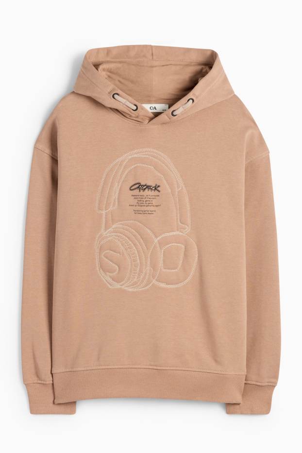 Kinderen: jongens - Headset - hoodie - lichtbruin